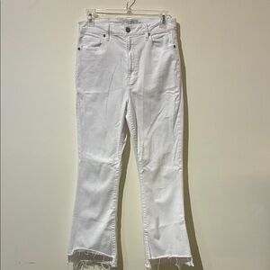 Hidden White Denim High-Rise Jeans with Raw Hem - Women’s 28